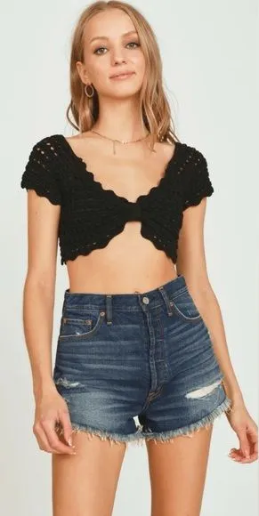 Vintage Havana Knit Bow Top CREAM thumbnail 1