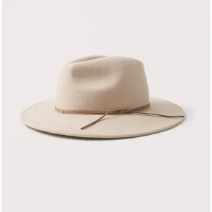 Abercrombie & Fitch Panama Wool Wide Wyeth Shea Hat Western resort Putty color thumbnail 4