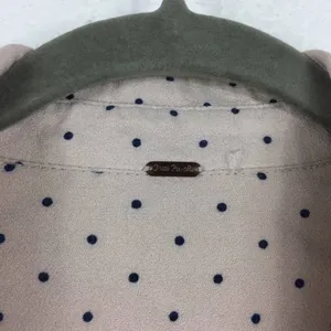 Free People Tunic Dress This Town Buttondown Dress Pink Polka Dot Small thumbnail 5
