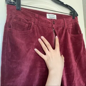 Reformation Pant‎ Rebecca Velvet High Rise Skinny Aubergine 31 GUC thumbnail 6