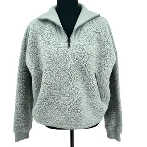 Backcountry Sherpa Fleece‎ Quarter Zip Pullover Sage Gray Medium Gorpcore Cozy thumbnail 3