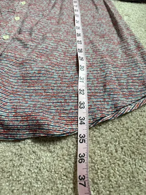 Anthropologie 11-1-Tylho red and navy/blue striped Button Tunic Shirtdress. thumbnail 6
