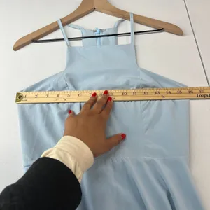 Lulus Call to Charms Mini Dress Womens M Light Blue‎ Stretch Racerback Back Zip thumbnail 10