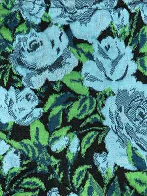 Zara Floral Jacquard Strapless Bustier Corset Peplum Top Blue Green Size S thumbnail 9