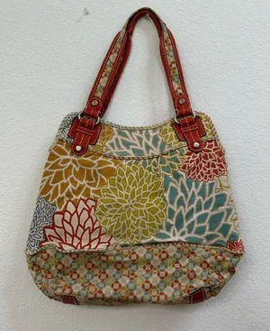Fossil Multicolored Floral Pattern Canvas Shoulder/Handbag Medium‎ ZB 2907 thumbnail 1