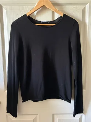Brandy Melville Black Grunge Long Sleeve Sweater Gorpcore Indie Sleaze Fall Sz S thumbnail 2