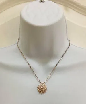 Crystal Sunflower Necklace Gold thumbnail 1