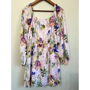 ANDREE BY UNIT Dress Size M Floral‎ Print Long Sleeve Mini Lavender thumbnail 6