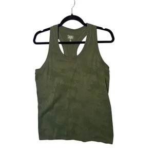 Athleta Womens Speedlight Camo Tank Top L Green Seamless Racerback Athleisure thumbnail 3