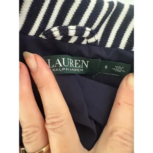 Lauren Ralph Lauren Blazer Women S Navy Stripe Nautical Coastal Preppy Old Money thumbnail 6