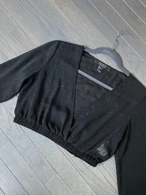 Forever 21 contemporary mesh crop top with bell sleeve thumbnail 7