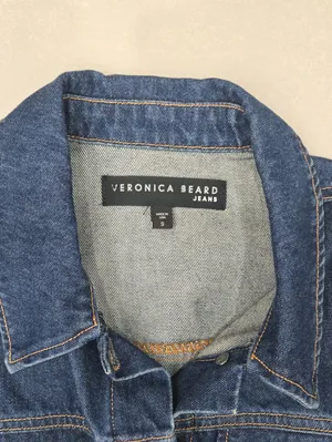 Veronica Beard Imari Denim Jacket In A Dark Blue Wash Size S thumbnail 7