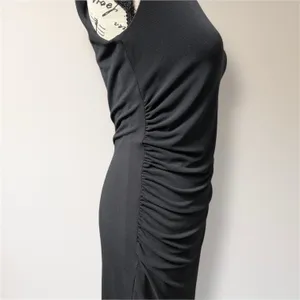 Honeylove InnerPower Shaping Midi Dress M Black Ruched Crepe Cocktail Attire NWT thumbnail 4