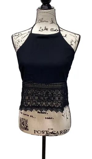 American Eagle Boho tie back halter top black  thumbnail 1