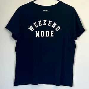Nine West Black “Weekend Mode” Graphic T-Shirt - Size: XXL thumbnail 1