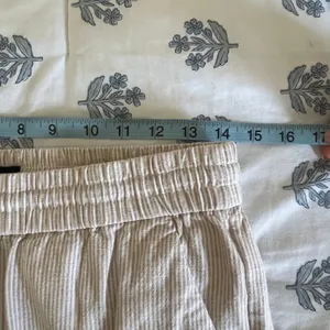 J.Crew Striped Linen-Cotton Blend Drawstring Pants Beige White AY192 Womens 6 thumbnail 7
