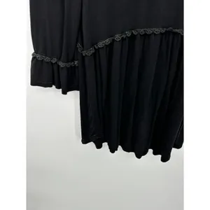 POL Babydoll Top Women Small Black Grunge Goth Boho Witch 1/2‎ Sleeve Stretch thumbnail 4