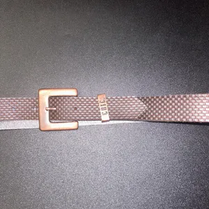 Chic Brown Textured Faux Leather Adjustable Belt Women's Size 8 thumbnail 2