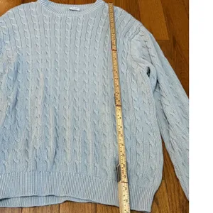 John Galt Brandy Melville Light Blue Cable Knit Crew Neck Sweater Womens thumbnail 4