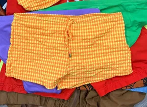 Women’s Orange Checked gingham boy Short bikini Size M Size M thumbnail 1
