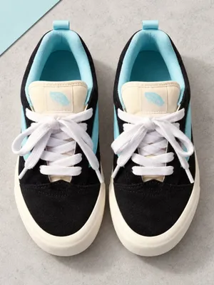Vans Knu Skool Black Light Blue Sneakers Women’s 7 Youth 5.5 NWT thumbnail 3