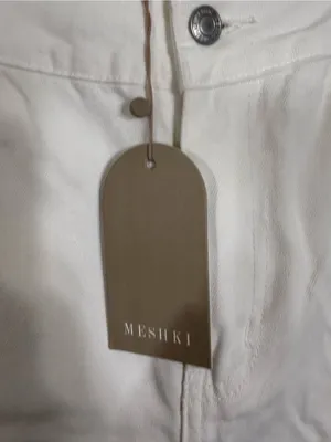 NWT Meshki Roxy High Waisted Jean White Size 8 thumbnail 4