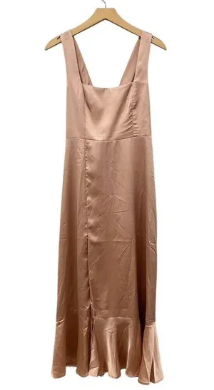 Show Me Your Mumu Claire Midi Dress in Rose Gold Luxe Satin size Small thumbnail 2