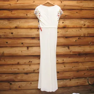 Mac Duggal 55709 Embellished Sleeve Jersey Wrap Gown White Size 4 thumbnail 11
