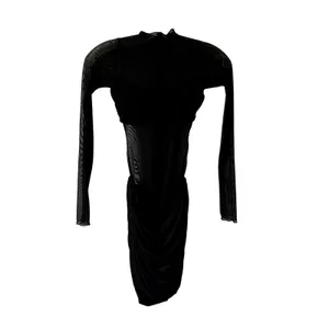 Oh Polly Essie Sheer Panelled Long Sleeve Mni Black Dress Size 0 New thumbnail 4