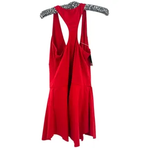 NWT Halara‎ Deep V Neck Racerback 2-in-1 Pocket Flare Mini Casual Dress RED thumbnail 7