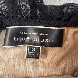 Blue Blush Women's Small Black Ruched Mesh Strapless Sweetheart Mini Dress thumbnail 5