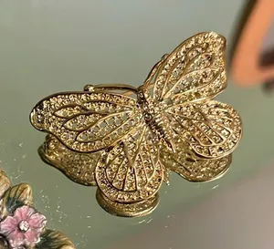 New deadstock vintage butterfly brooch lapel pin • grandma brooch • hippie thumbnail 1