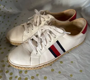 Tommy Hilfiger White Sneakers with Red and Navy Stripe thumbnail 1