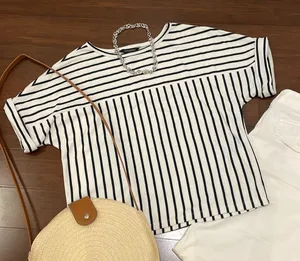 Banana Republic White Black Striped Top thumbnail 1