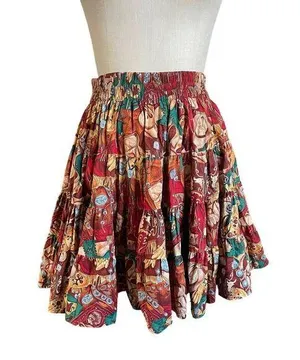 Vintage Longhorn Tiered Full Western Print Skirt Size Medium/ Large thumbnail 1
