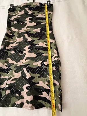 Love J women’s Dress size S Camo Sequin Strapless Pencil Excellent (A577) thumbnail 5