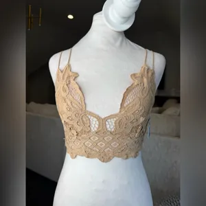 Free People Lace Bralette in Tan thumbnail 2