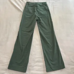 J Crew Lizzie Wide Leg Pants Linen Cotton Olive Green Womens 25 Patch Pockets thumbnail 11
