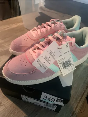 Adidas Breaknet Sleek J sneakers (style JS0133) in a soft pink and mint colorway thumbnail 2