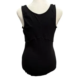 NEW Free People Size M Emmy Lou Lace Up Ribbed Tank Top Black thumbnail 2
