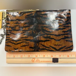 NWT Patricia Nash Asher Frame Clutch Leather Tiger Print Crossbody thumbnail 6