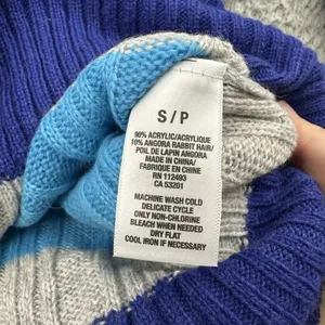 NWT Aeropostale Striped V Neck Knit‎ Sweater Angora Rabbit Retro Y2K Women Small thumbnail 4
