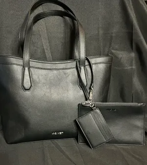 Nine West Black Tote Bag 3 PC Set NWT thumbnail 1