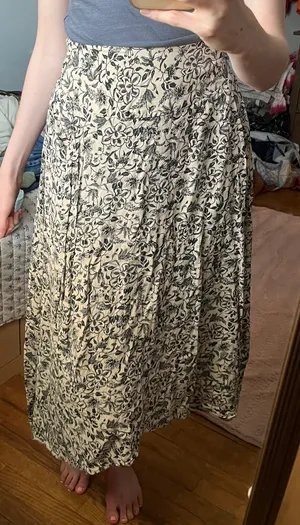 Floral Maxi Skirt Tan Size M thumbnail 4