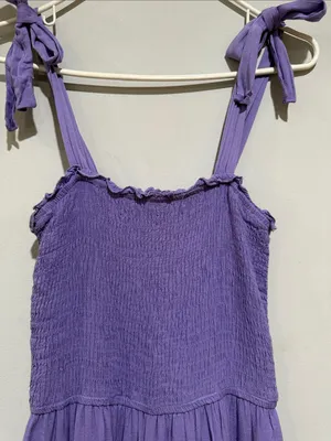 Lavender Tie-Shoulder Smocked Maxi Dress thumbnail 2