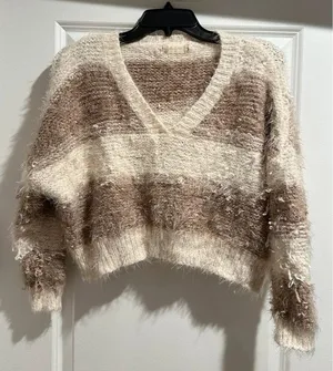 Altar’d State V-Neck Cropped Sweater thumbnail 1