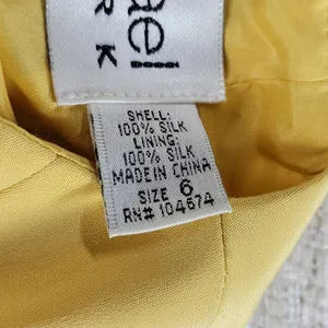 b Michael NY Silk Sheath Dress Size 6 Butter Yellow Scalloped Hem Classic Chic thumbnail 9