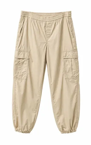 Uniqlo,Women’s ,Cream, Long, Cargo Pants With Elastic Ankle.Size-Large. thumbnail 1
