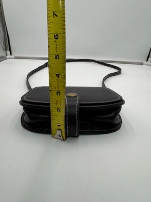 Vintage Firenze Fratellini Genuine Leather Black Crossbody Bag Made in Italy thumbnail 10