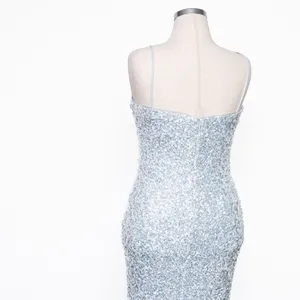Betsy &‎ Adam - Ice Blue Sequined Floor Length Gown thumbnail 13